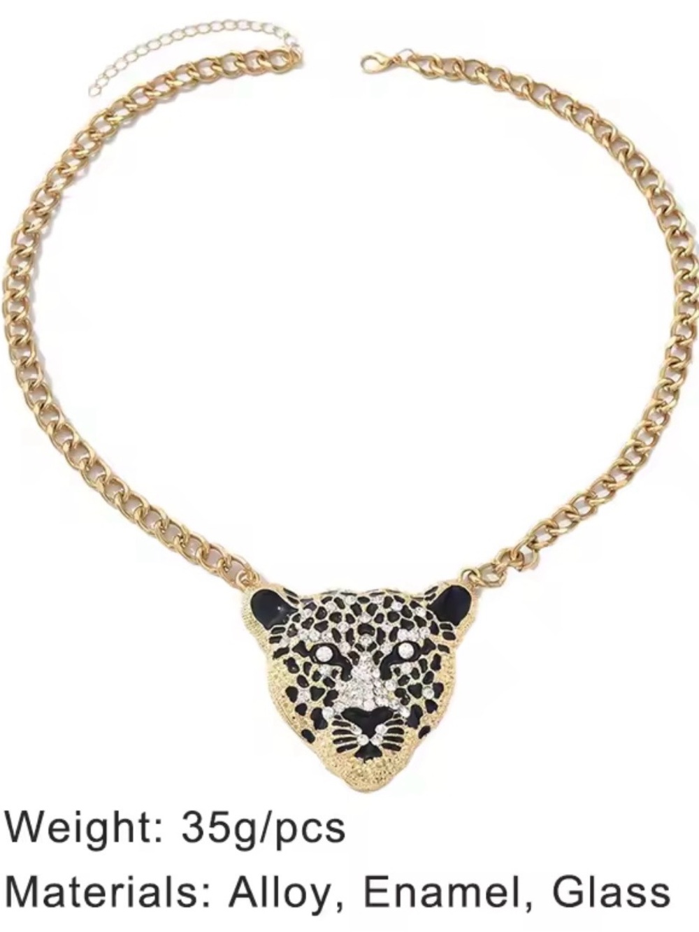 Gold Leopard Head Pendant Necklace - Women's Jewelry - Picture 2 of 7